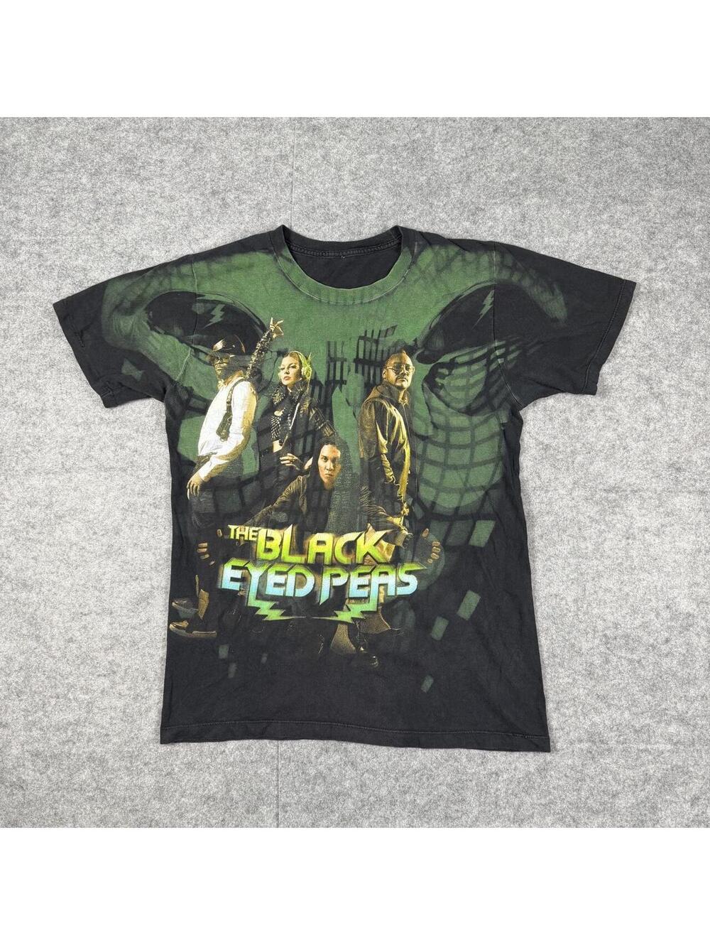 Vintage The Black Eyed Peas The End AOP All Over Print Band Music T-Shirt Small